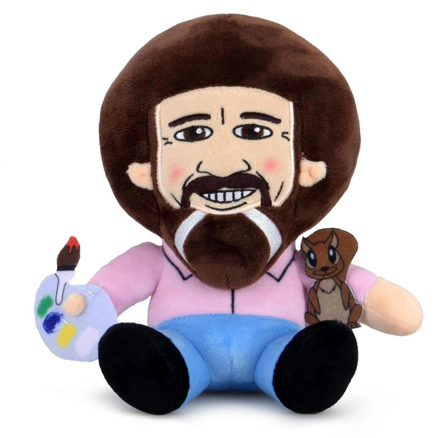 Bob Ross 8" Phunny Plush -Bob Ross Pink Shirt w/Peapod