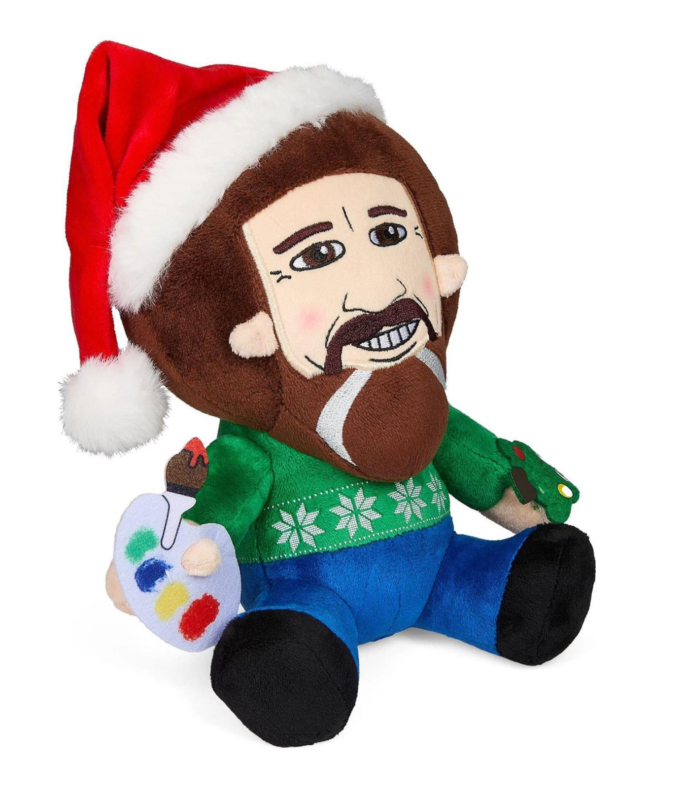 Bob Ross 8" Phunny Plush -Santa Bob Ross